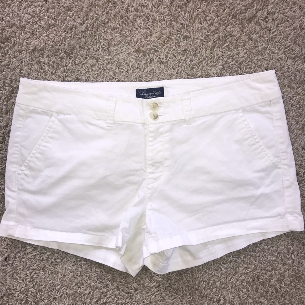 AE American Eagle Stretch White Shorts 14 chino